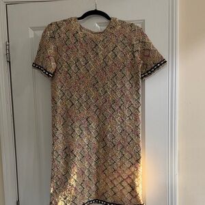 Zara Multicolor Tweed Mini Dress